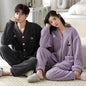 2024 Coral Fleece Couple Pajama Set – Winter Loungewear