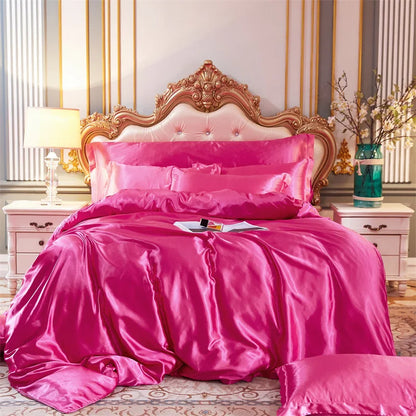 High End Home Emulation Silk Satin Bedding Set