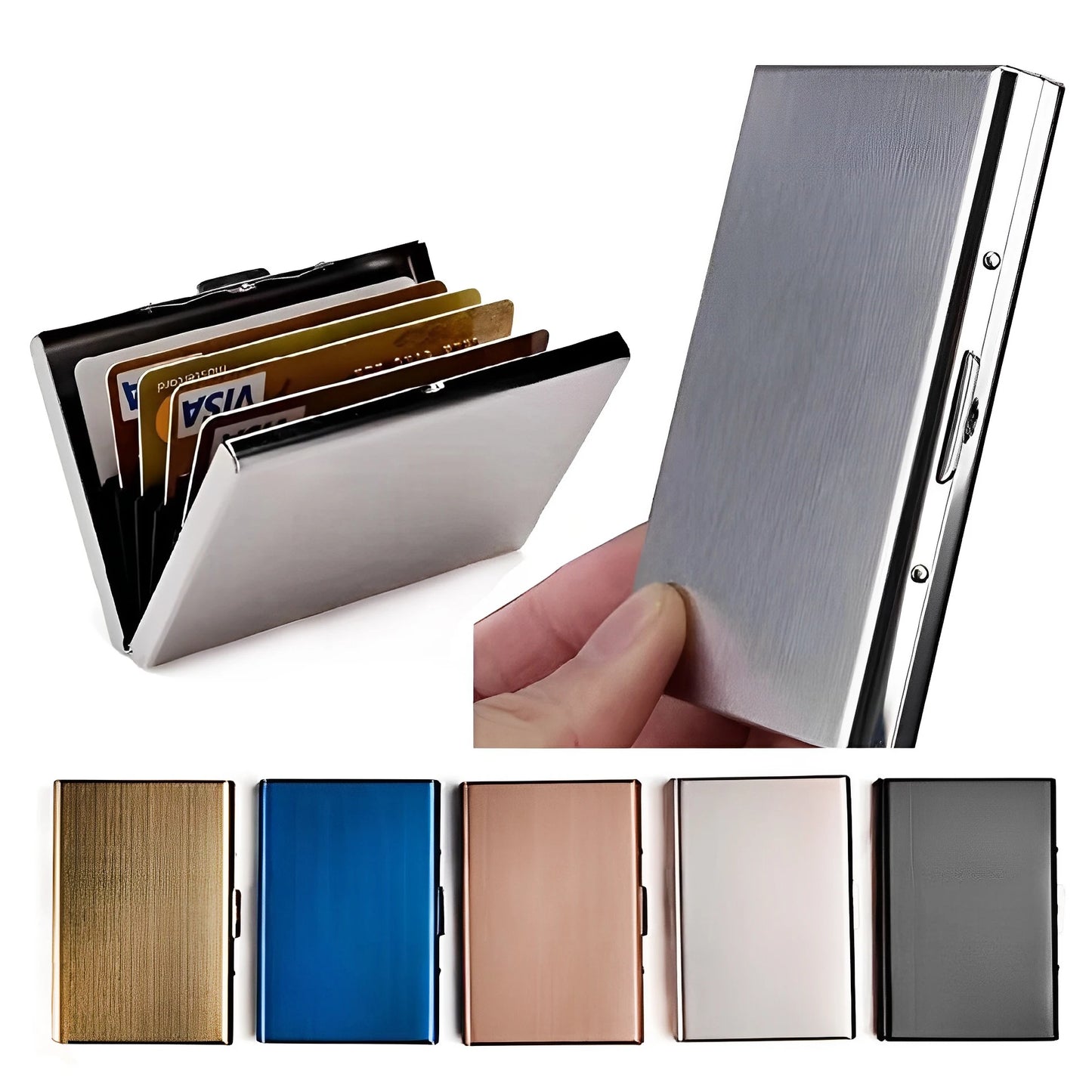 RFID-Blocking Slim Aluminum Wallet – Minimalist Cardholder for Men