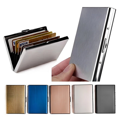 RFID-Blocking Slim Aluminum Wallet – Minimalist Cardholder for Men