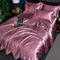 Nordic Satin Silk Bedding Set with Duvet Cover Bed Sheet Pillowcases Luxury