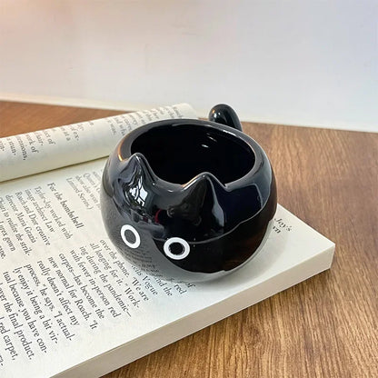 Siamese Cat Cup Cute Cartoon Ceramic Cupwith Lid Spoon Water Cup Couple Mug Creative Funny Gift for Friends' Birthday