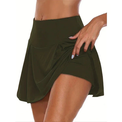 Y2K High-Waist Sports Skort – 12 Colors, All-Season Comfort