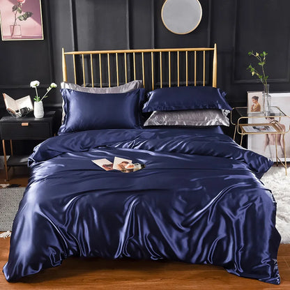 High End Home Emulation Silk Satin Bedding Set